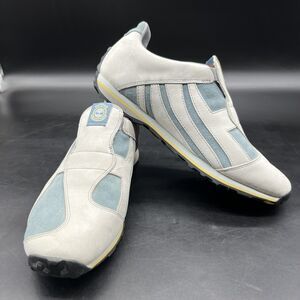 Vintage Timberland Fells Slip On Womens 9 Lt Blue Suede Leather Sneaker Shoes